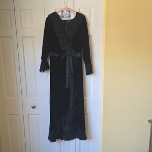 Joseph Elegant Black Ruffled Long Sleeve Dress